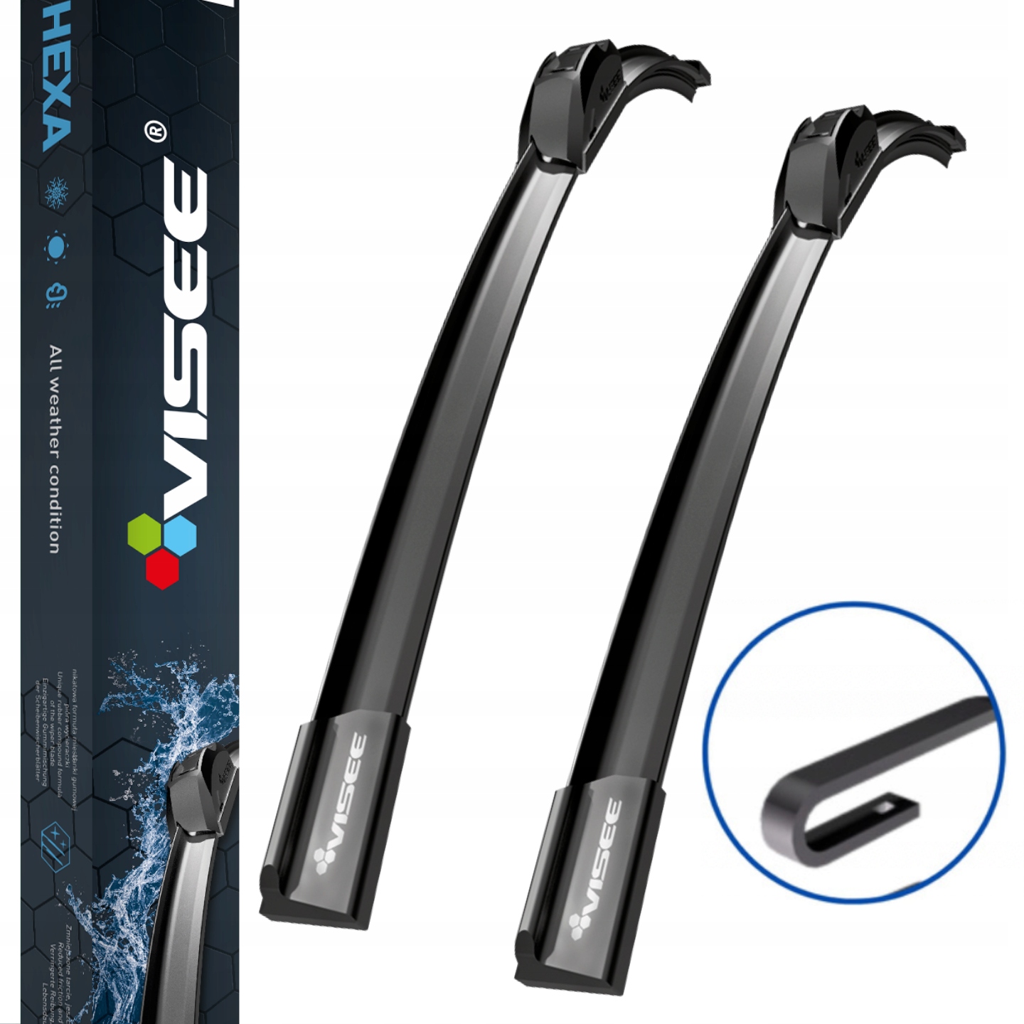 

Zestaw Wycieraczek Visee Hexa Do Auta 650/500R mm