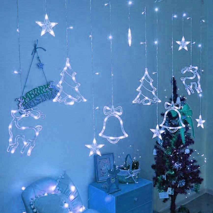 SOPLE LAMPKI GIRLANDA KURTYNA ŚWIETLNA ŚWIĄTECZNA LED RENIFER CHOINKA DZWON Liczba lampek 101 - 200