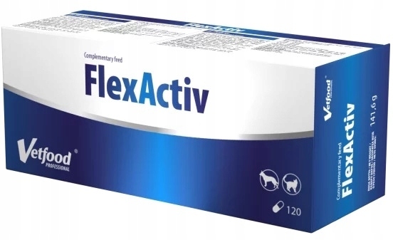 Vetfood FlexActiv na stawy psa i kota 120 kaps.