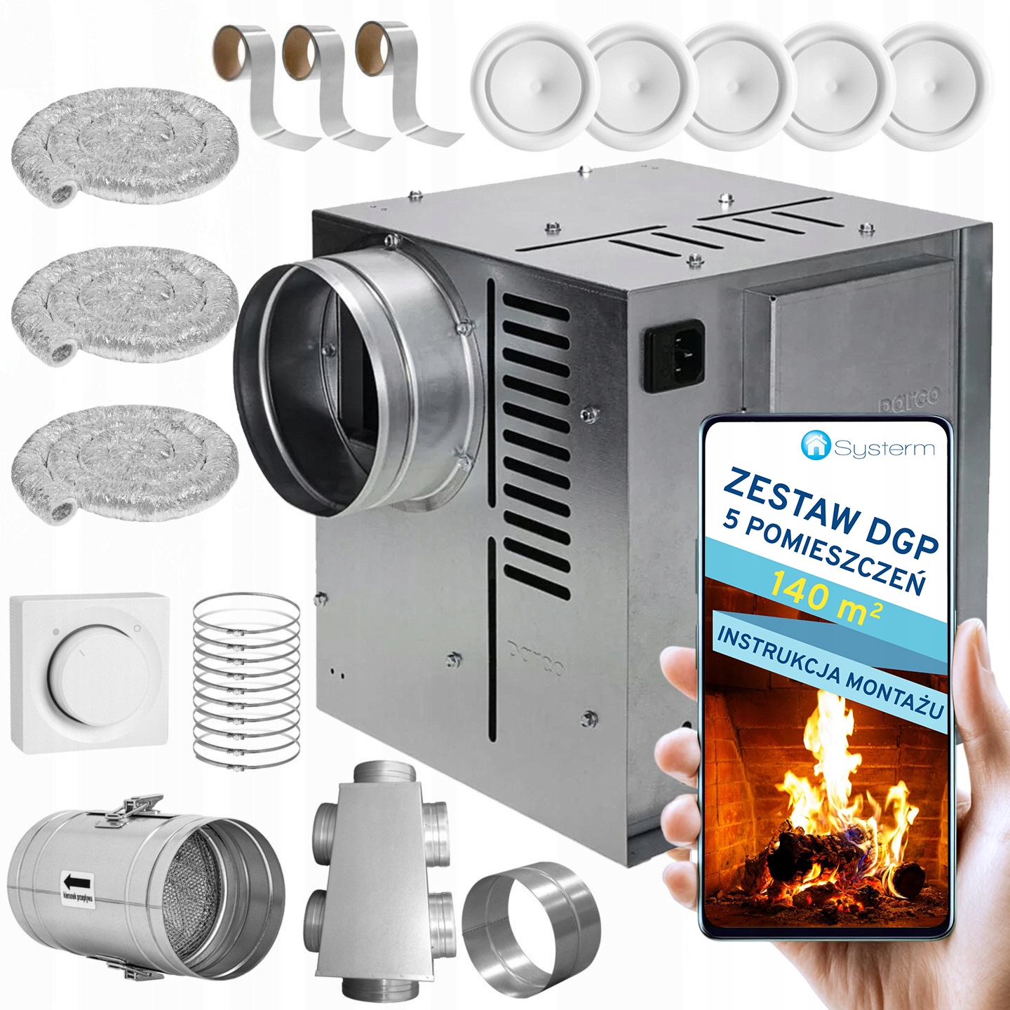 Komínová Turbína Ventilátor Komínový Set Dgp 5 miestností 140 m2