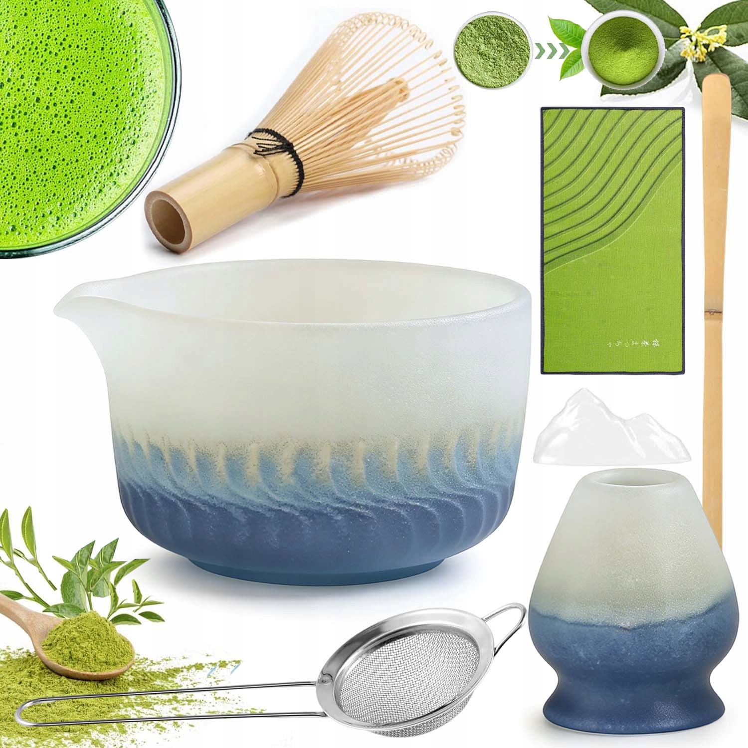 Zestaw Prezentowy Do Herbaty Matcha Zestaw Mioteł Matcha Z Trzepaczką 7EL