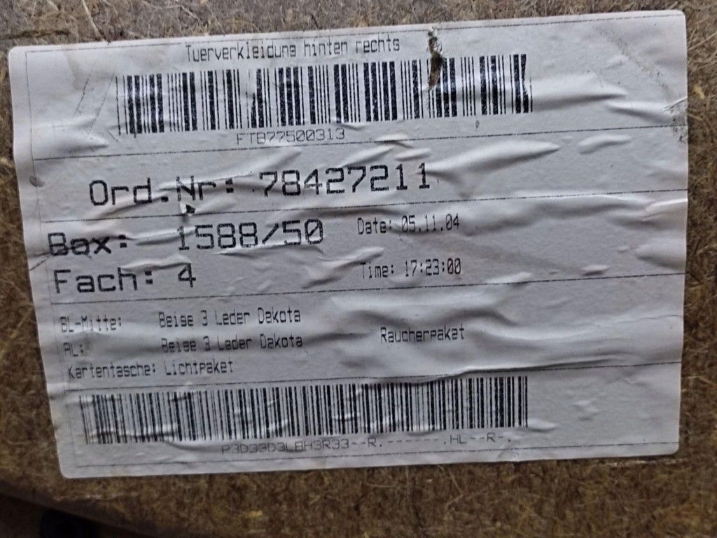 BMW E60 upholstery door right rear part