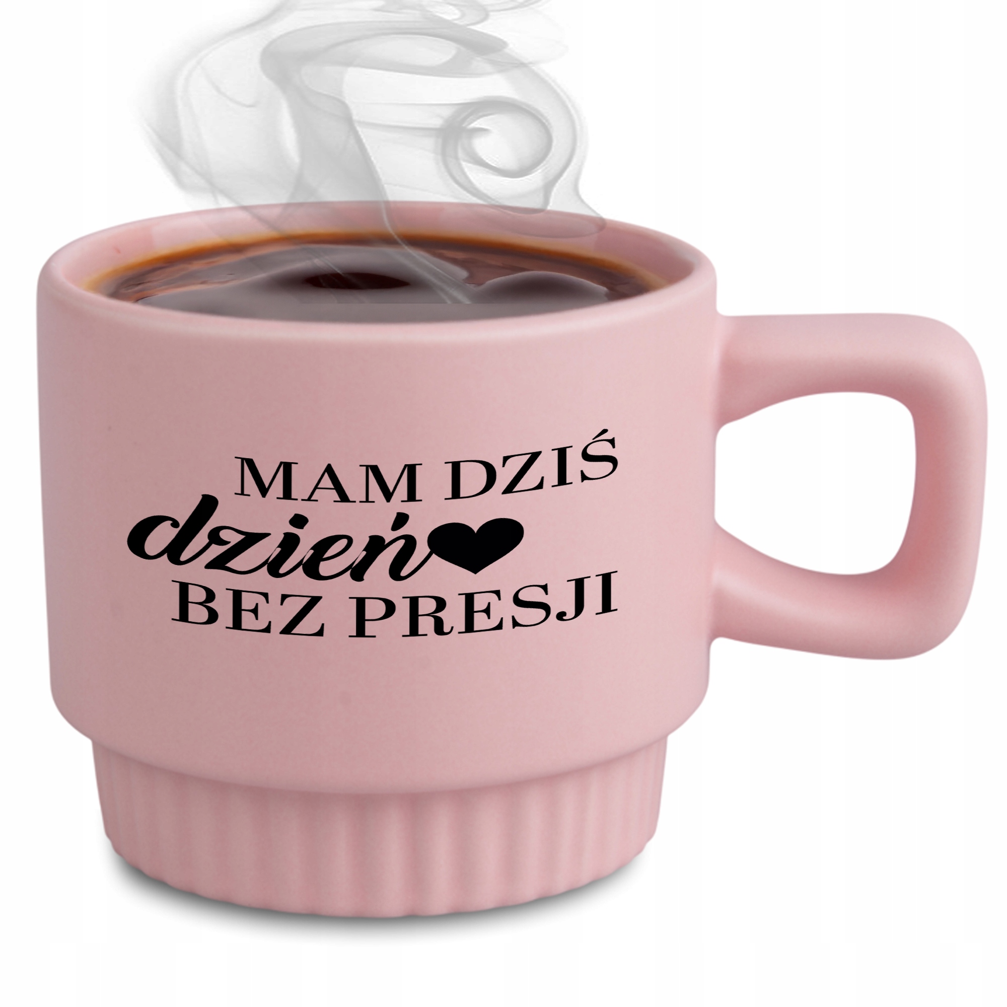 Ryhovaný Hrnček Ružový Darček Do Práce Deň Bez Tlaku Čierny