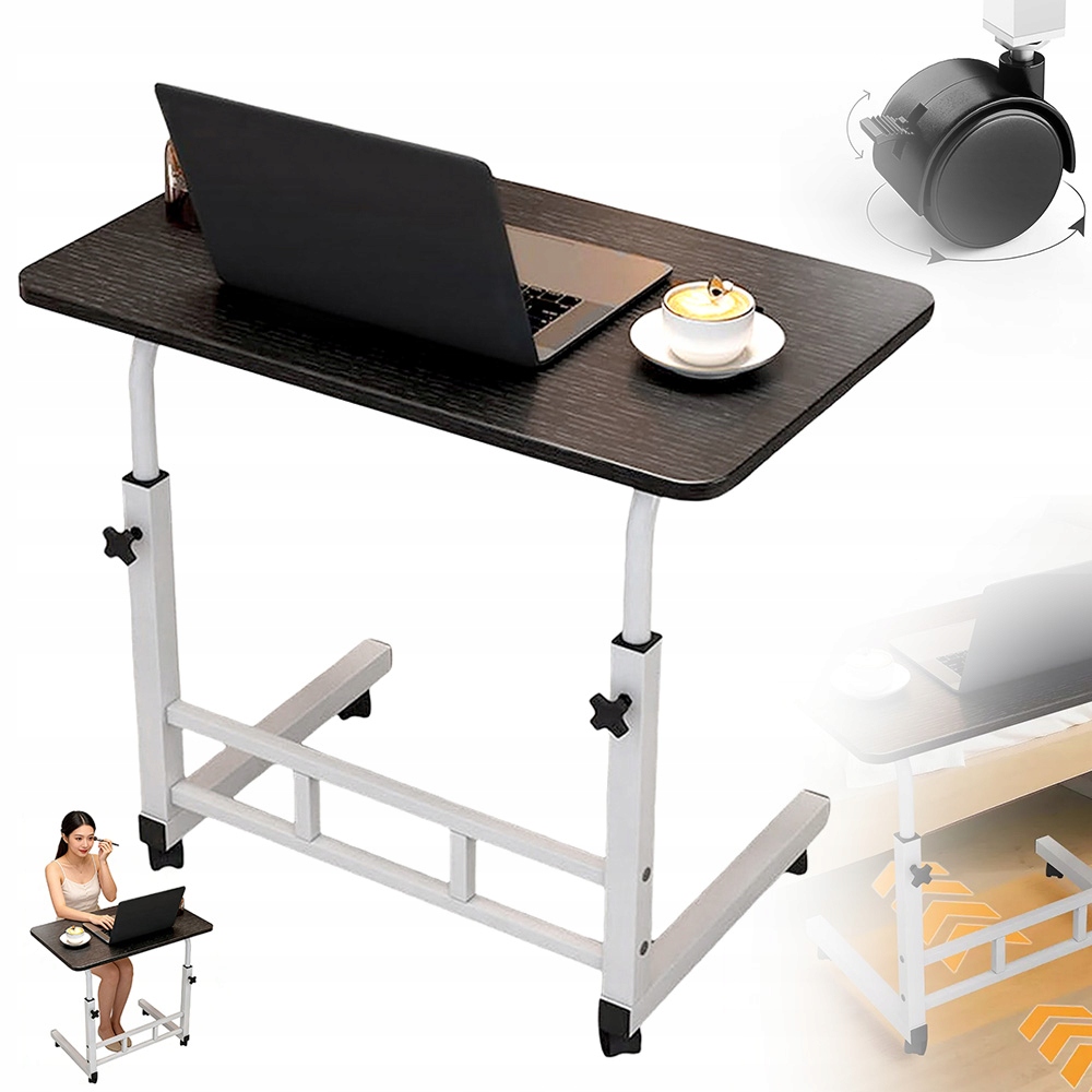 Elegantní Mobilní Stůl Regulovatelný stolek na kolečkách stolek Pod Notebook