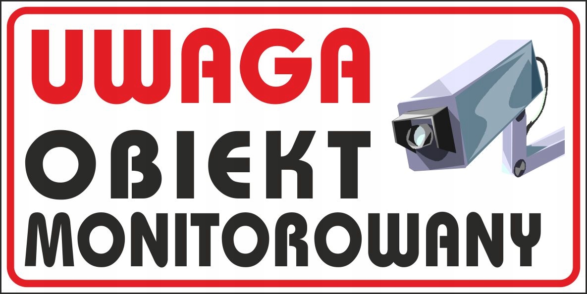 NAKLEJKA OBIEKT MONITOROWANY ZNAK 30x15 cm
