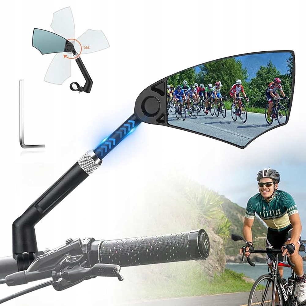 Lusterko Rowerowe Wsteczne Na Kierownicę Obrotowe 360°
