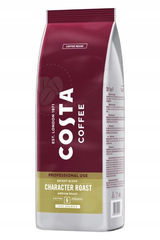 Levně Káva zrnková Costa Coffee Character Roast Bright Blend 100% Arabica 1 kg