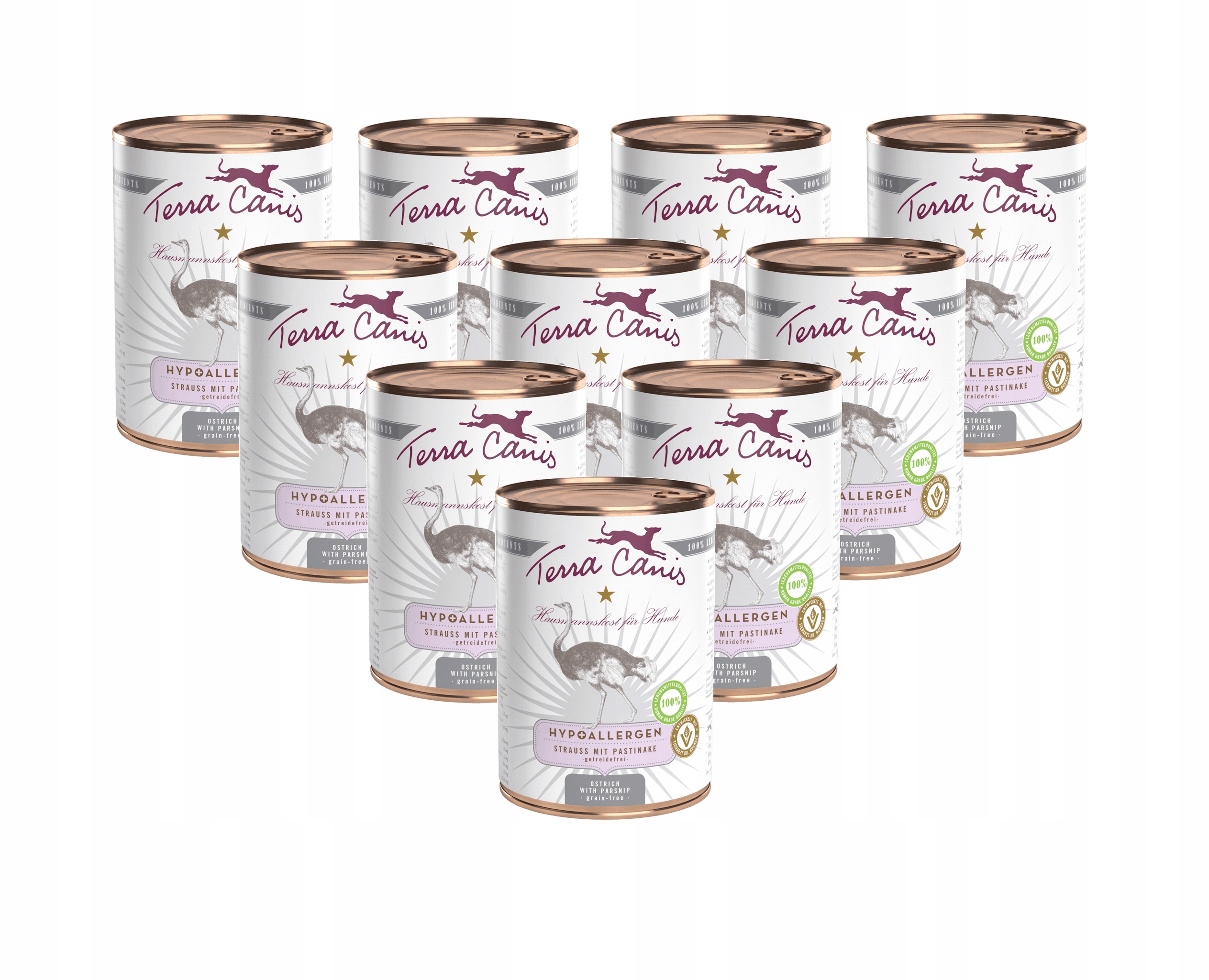 Levně Terra Canis Hypoallergenic Pštros s pastinákem 10x400 g