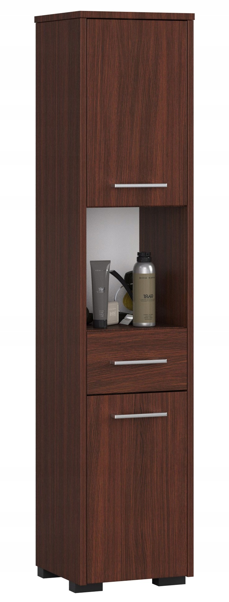 Sloupek koupelnový regál Fin 2 dveře 1 zásuvka 1w wenge