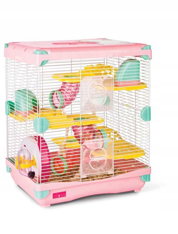 Levně Klec pro křečka růžová, L2, komfort