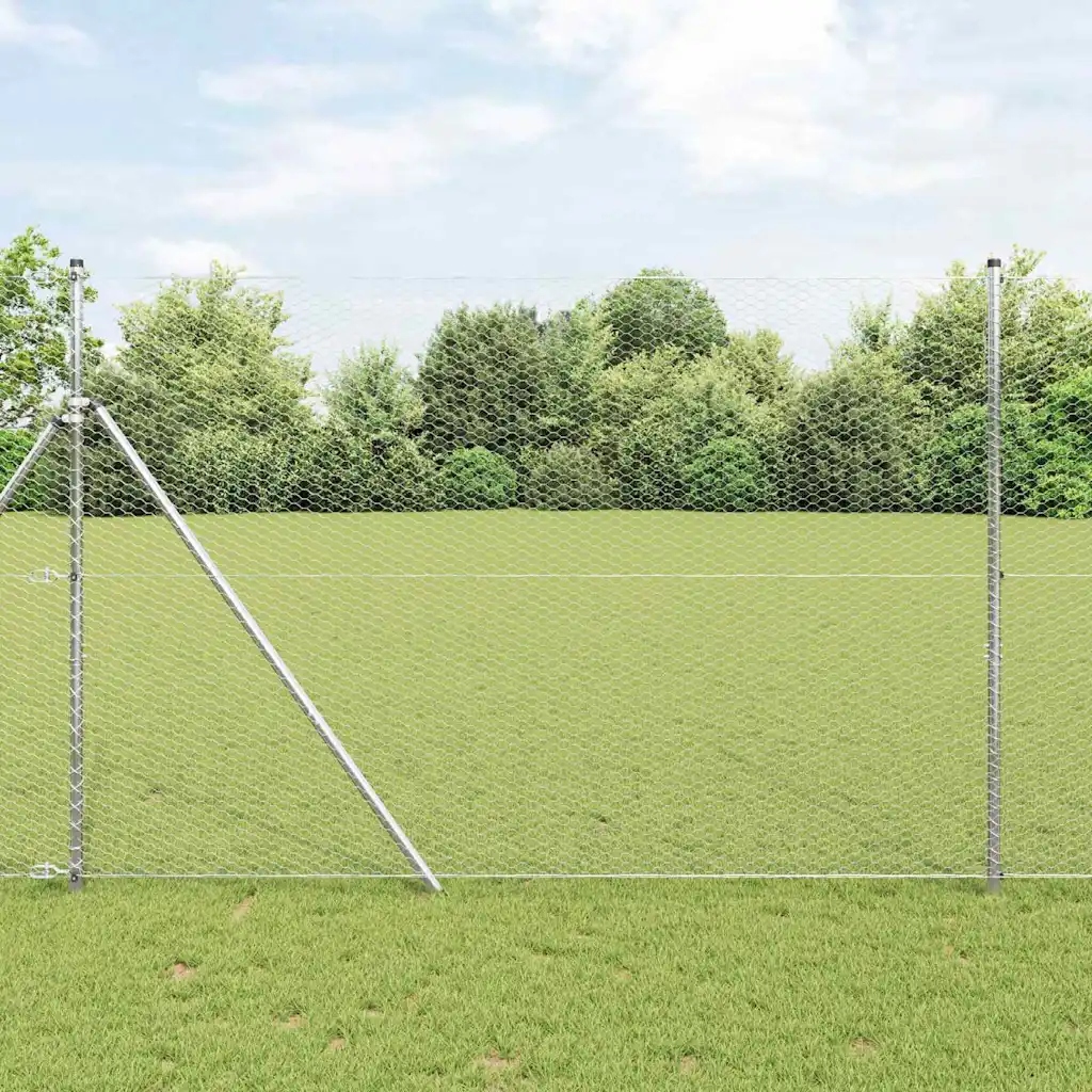 Plot s příspěvky Stříbrná 1.6 x 10 m Ocel potažená Pvc Stříbrná 3352935