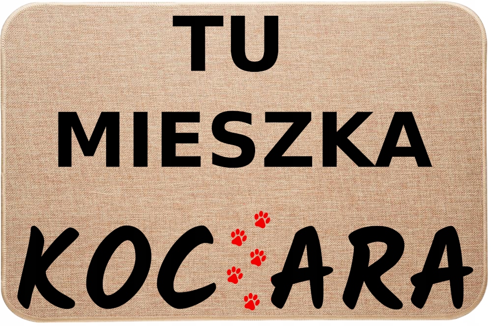 Lněná Vstupní Stěračka Dárek pro kočku Zde bydlí Kociara