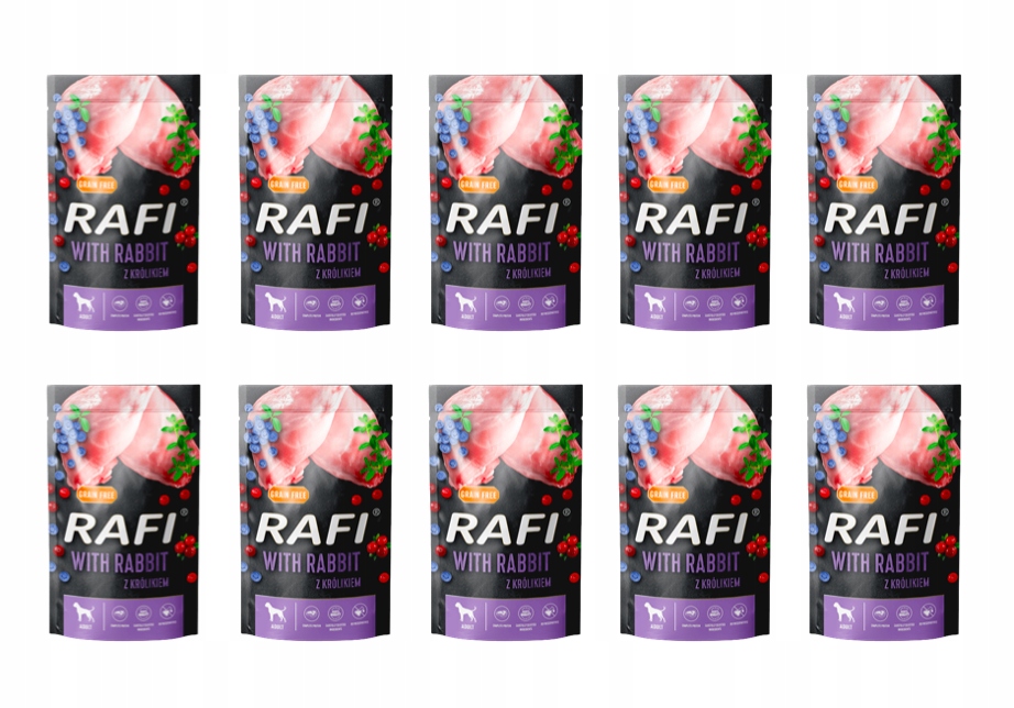 Levně Krmivo Mokré Psa Rafi Dolina Noteci Králík 10x500g