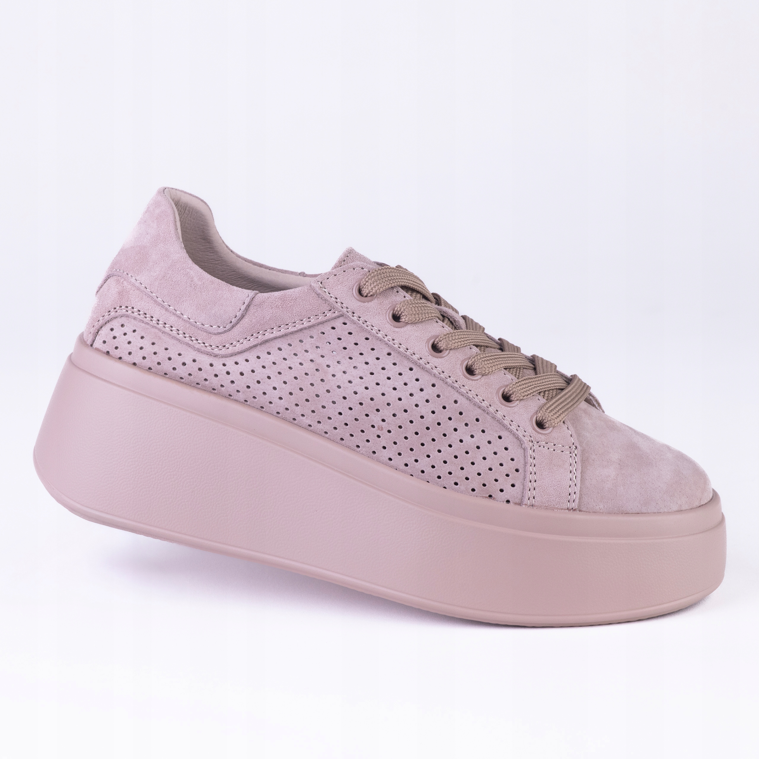 Dámské sportovní kožené tenisky Goodin GD-LX1196 ažurová platforma fango 39