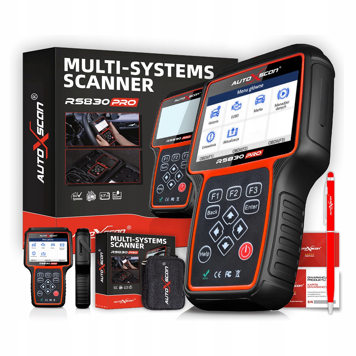 Tester AUTOXSCAN RS 830 PRO, aktualizacje, 1 marka