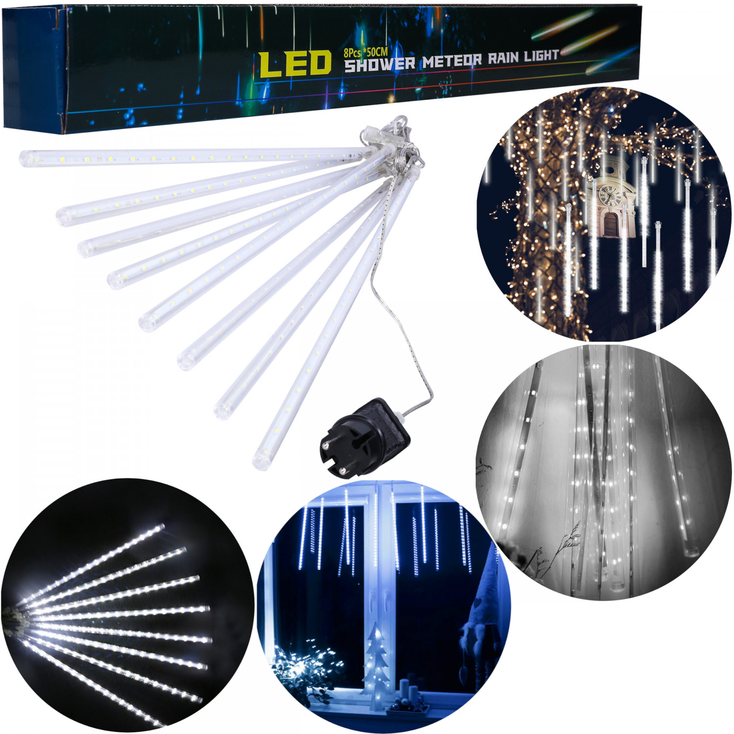 

Białe Zimne Lampki Meteory Sople Led Girlanda