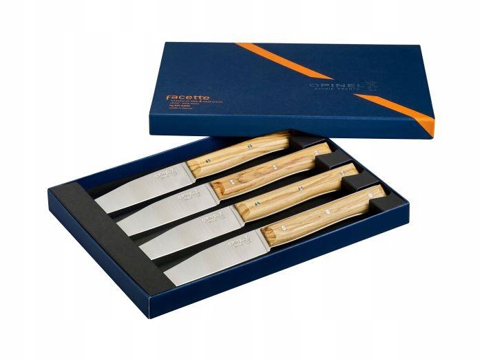 Opinel Sada 4 nožov Facette Box Olive Wood