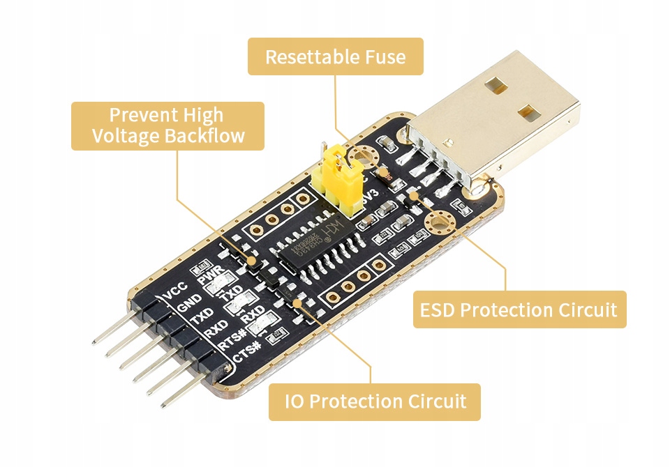 Konwerter USB - UART CH343G 5V 3.3V 2.5V 1.8V Producent WaveShare