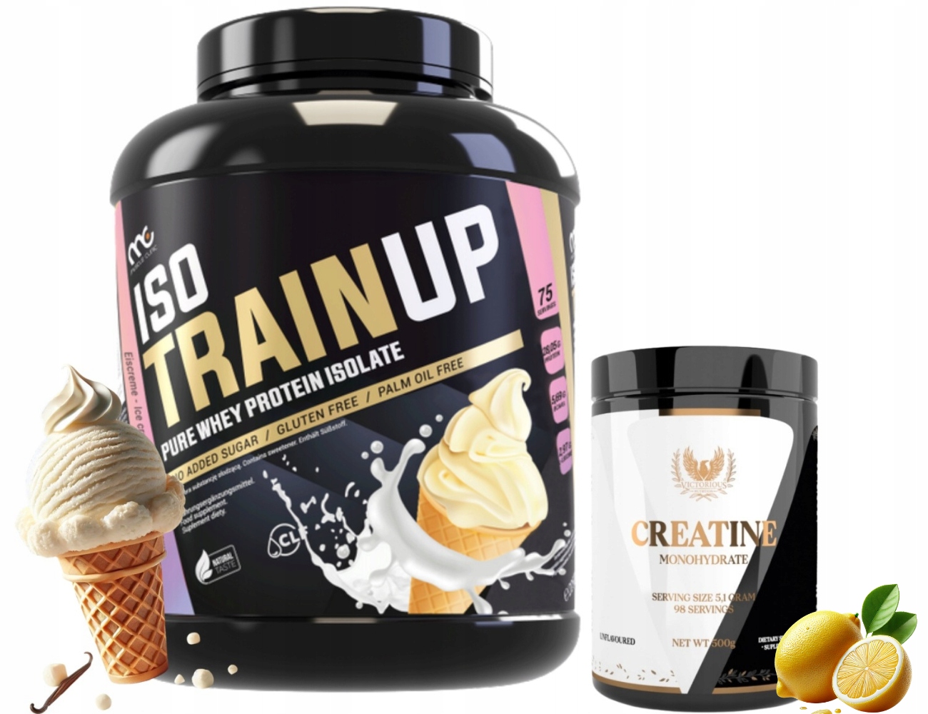Muscle Clinic Iso Train Up 2250 g Proteinový Izolát 92 g Kreatin 500 g Mono