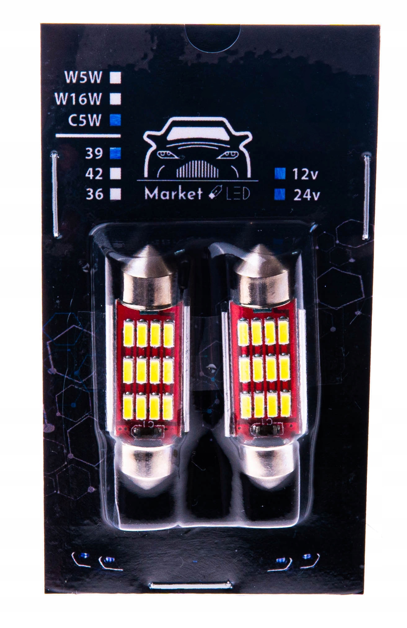 

Żarówka rurkowa 39mm C5W C10W 12SMD 4014 12V 24V