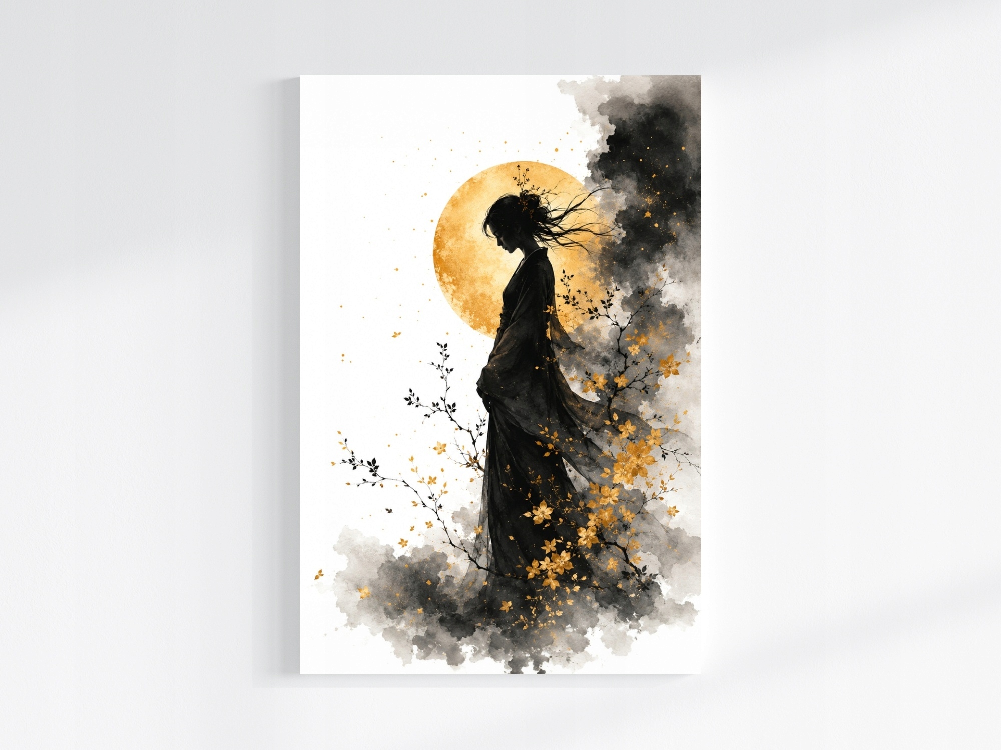 Obraz Na Plátně Canvas Žena Slunce Květiny Orientální Japandi Glamour 80x120