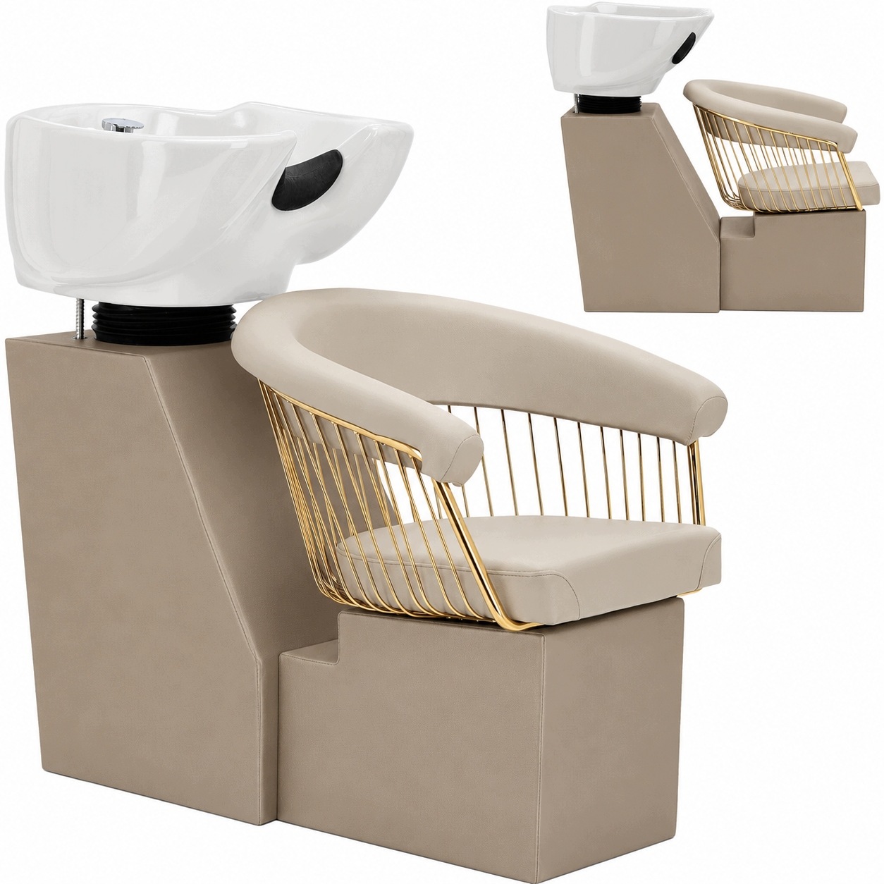 kadeřnický mycí box barberská do obývacího pokoje Zoe misa armatura