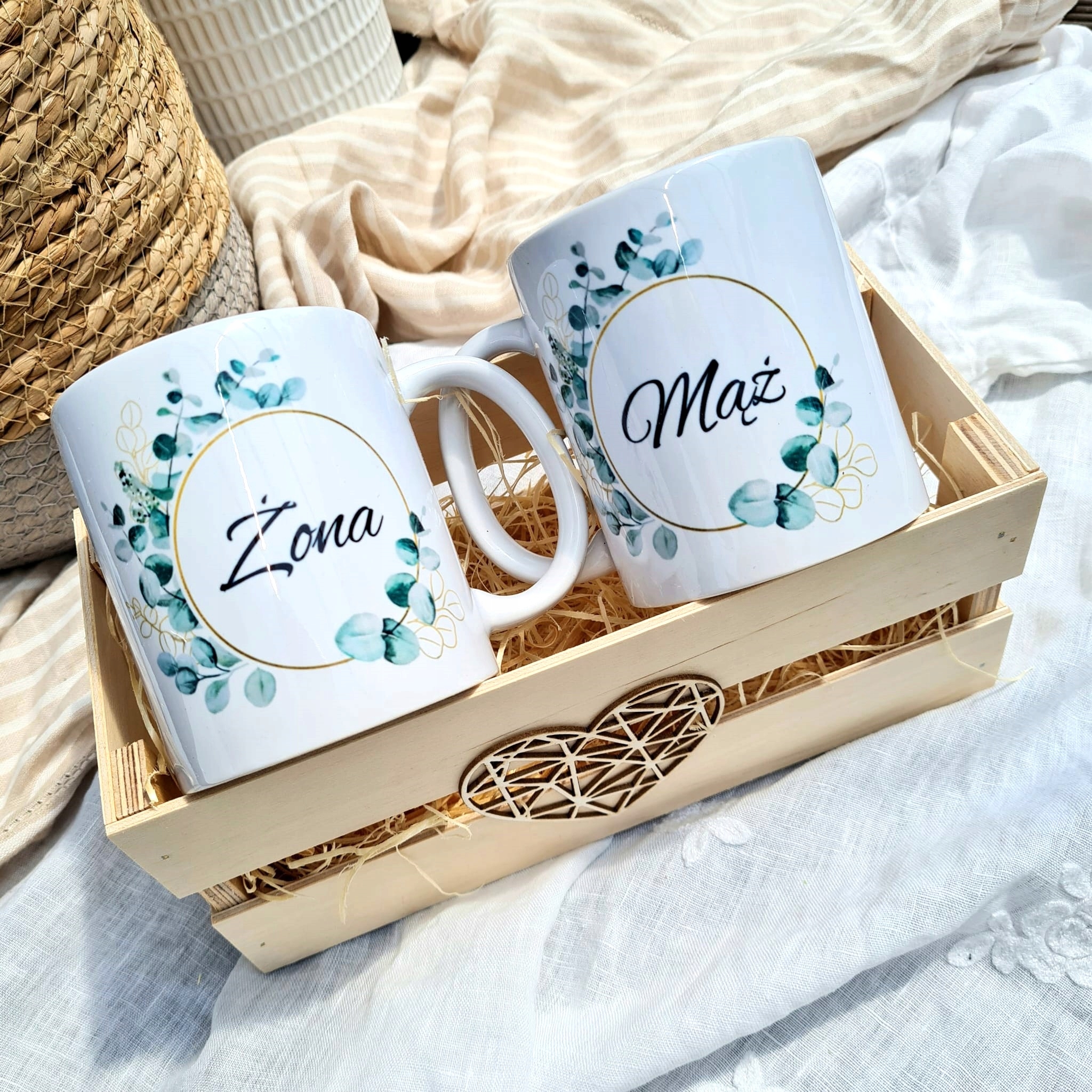 Zestaw Kubków Mąż Żona Prezent Ślub Wesele Rodzaj gadżetu kosz prezentowy