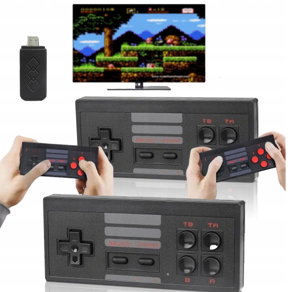 Konsola Retro Gra Telewizyjna Tv 848 Gier 2 Bezprzewodowe Pady Hdmi Dongle