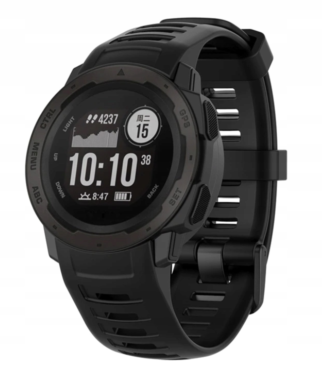 Pasek Silikonowy Garmin Instinct / Solar / CZARNY