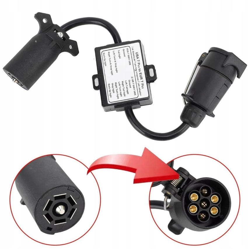 Modul Haka Adaptér Usa 7 Pin pro Eu 7 Pin Kabel Evropa Zásuvka