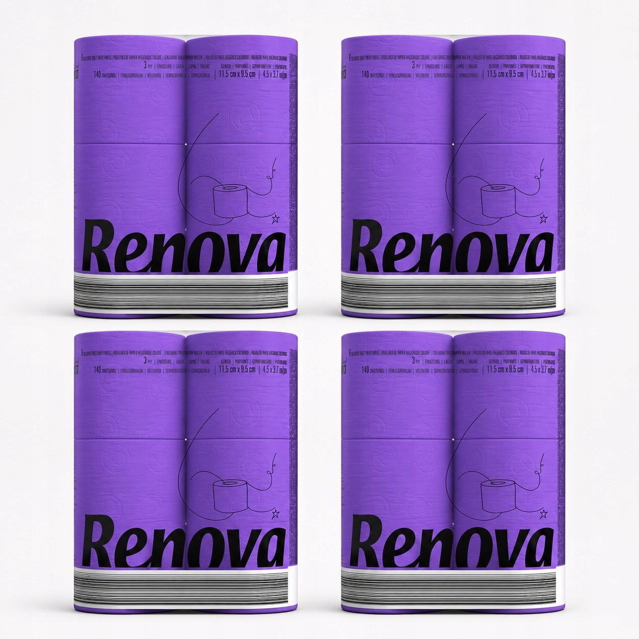 Fialový toaletní papír Renova, 4 balení