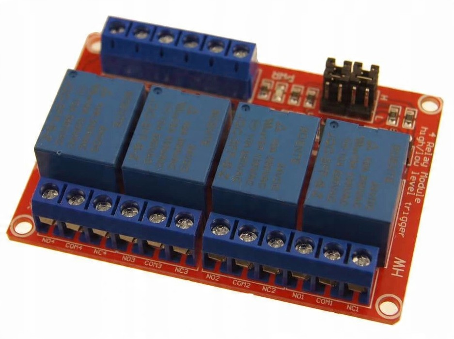 

Moduł przekaźnika 4 kanały z opt 24V 10A 250V