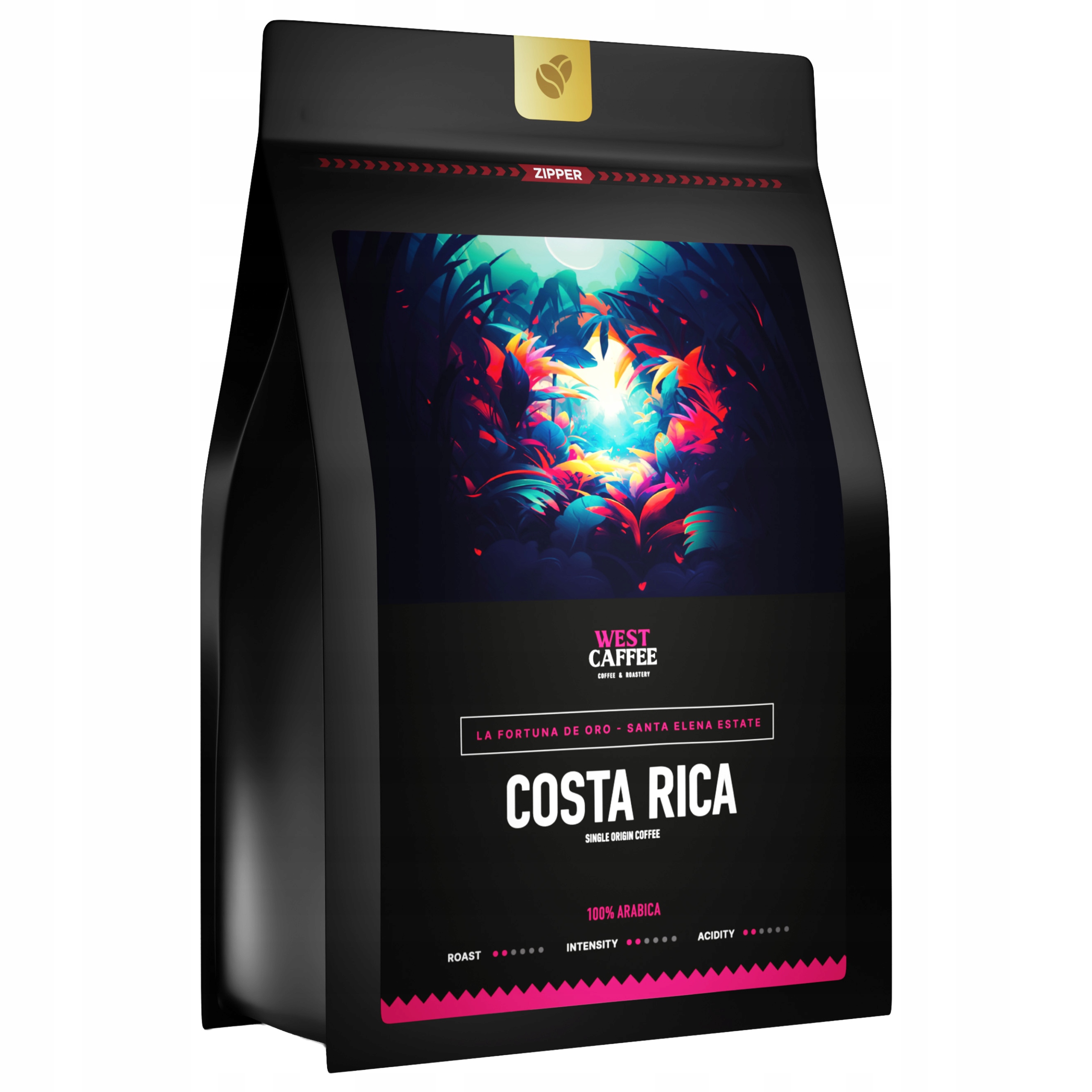 Levně Káva Zrnková Kostarika 500g 100% Arabica La Fortuna de Oro Čerstvě pražená