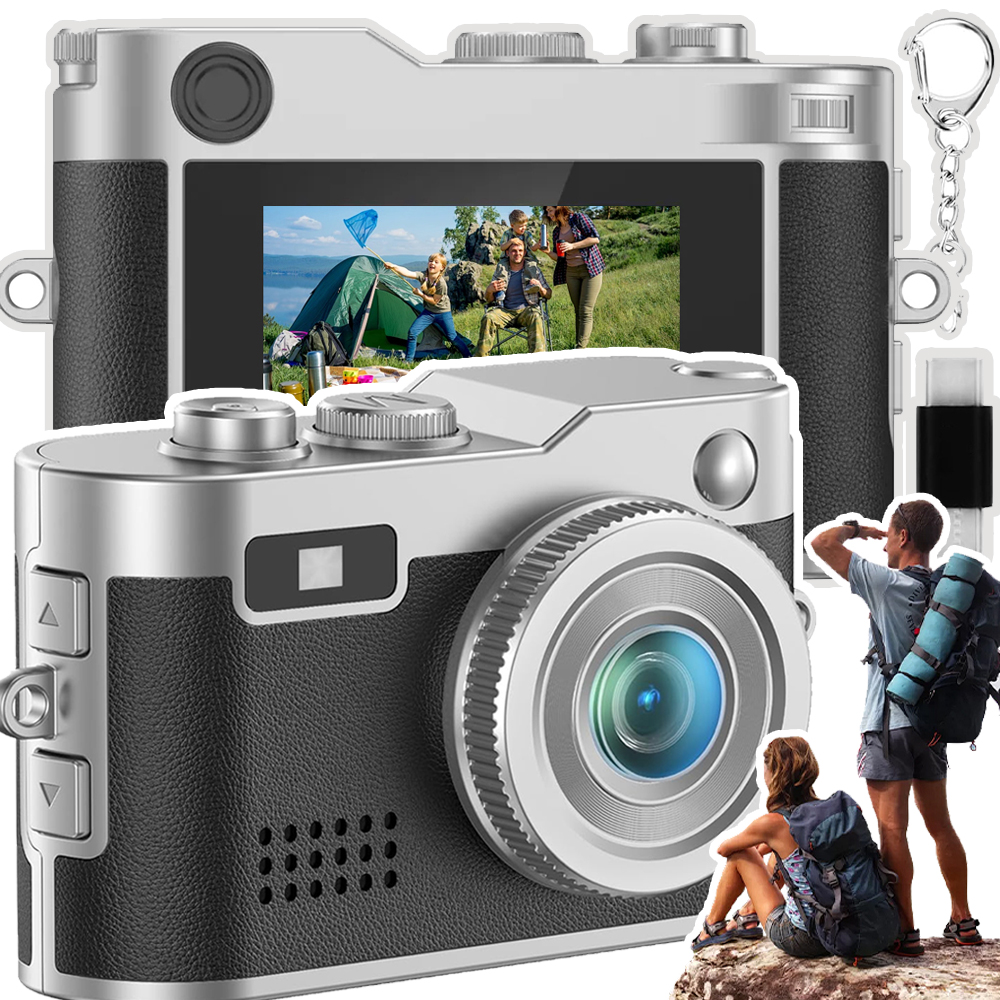 Mini Retro Digitální Fotoaparát Nahrávání 1080P Vloger 0.96'' Barevný LCD Displej