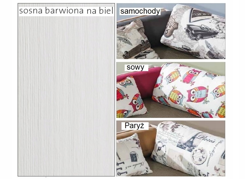 łóżko białe drewniane pojedyncze z szufladą Borys Bohater brak