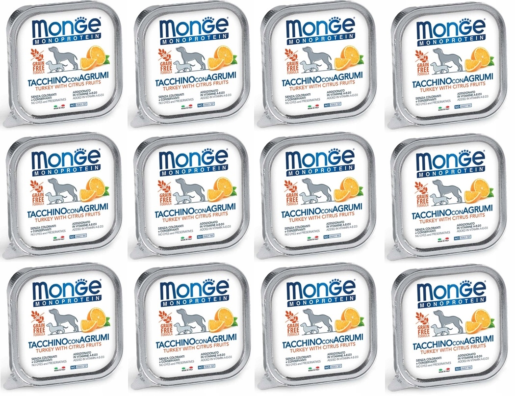 Levně Monge Dog Fruit M Krůta s pomerančem 12 x 150 g