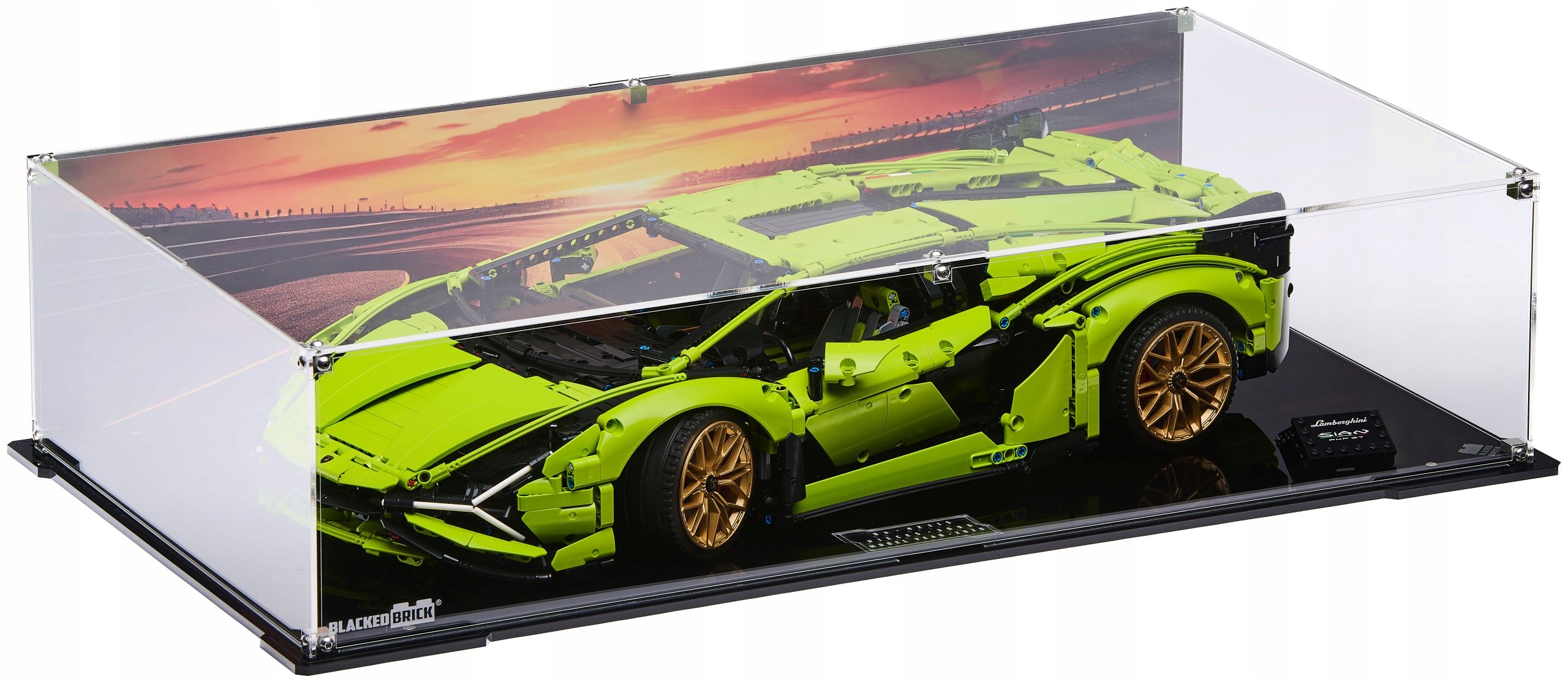 Vitrína pozadie 2 Blacked Brick pre Lego Technic 42115 Lamborghini Sian Fkp 37