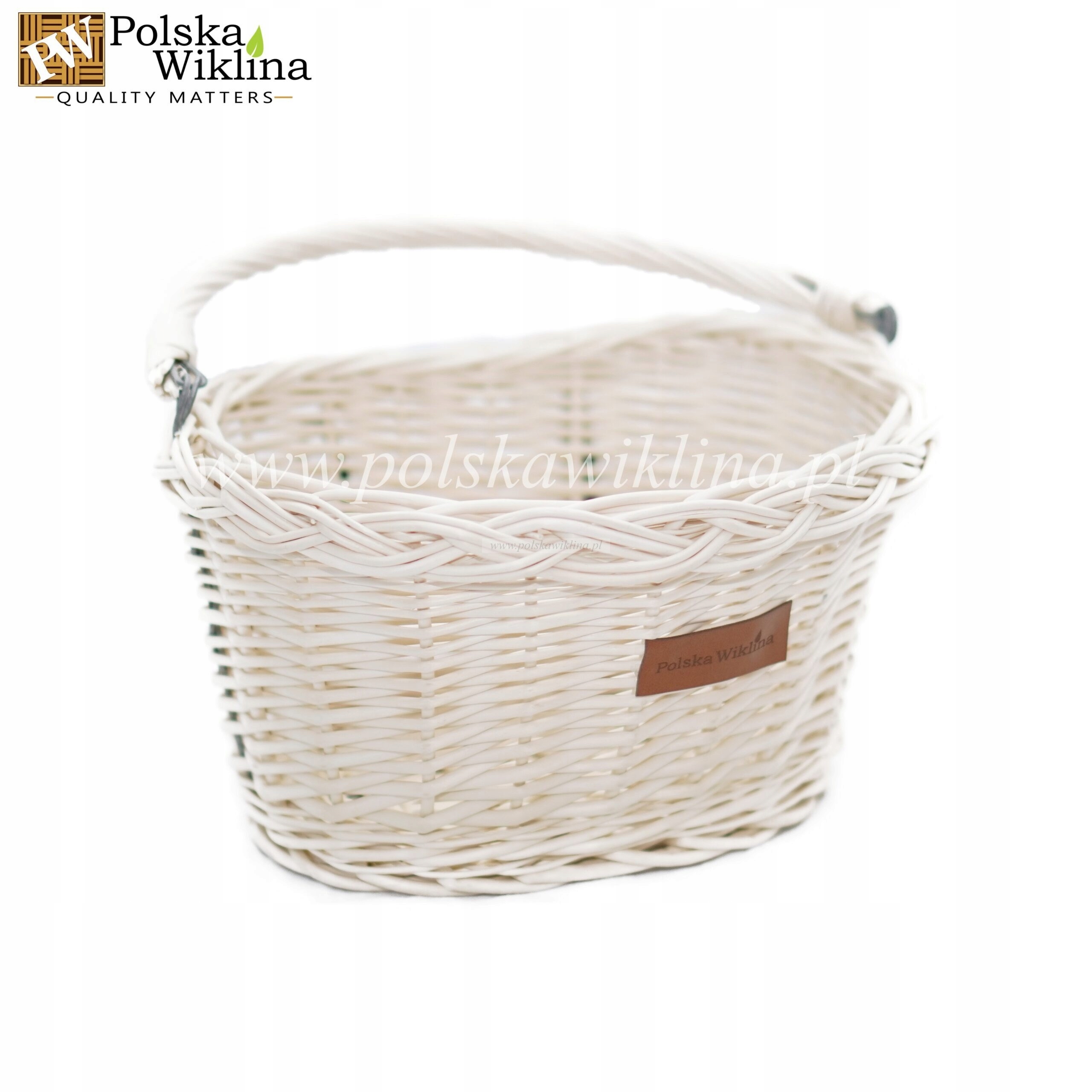 

Kosz na rower wiklinowy na hulajnogę mały biały