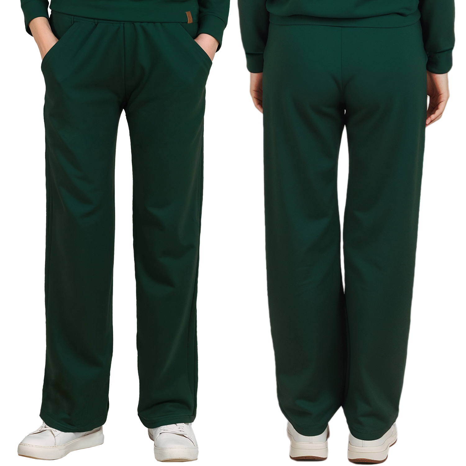 Vivisence 9102 zielony proste kieszenie długie dresowe L Spodnie