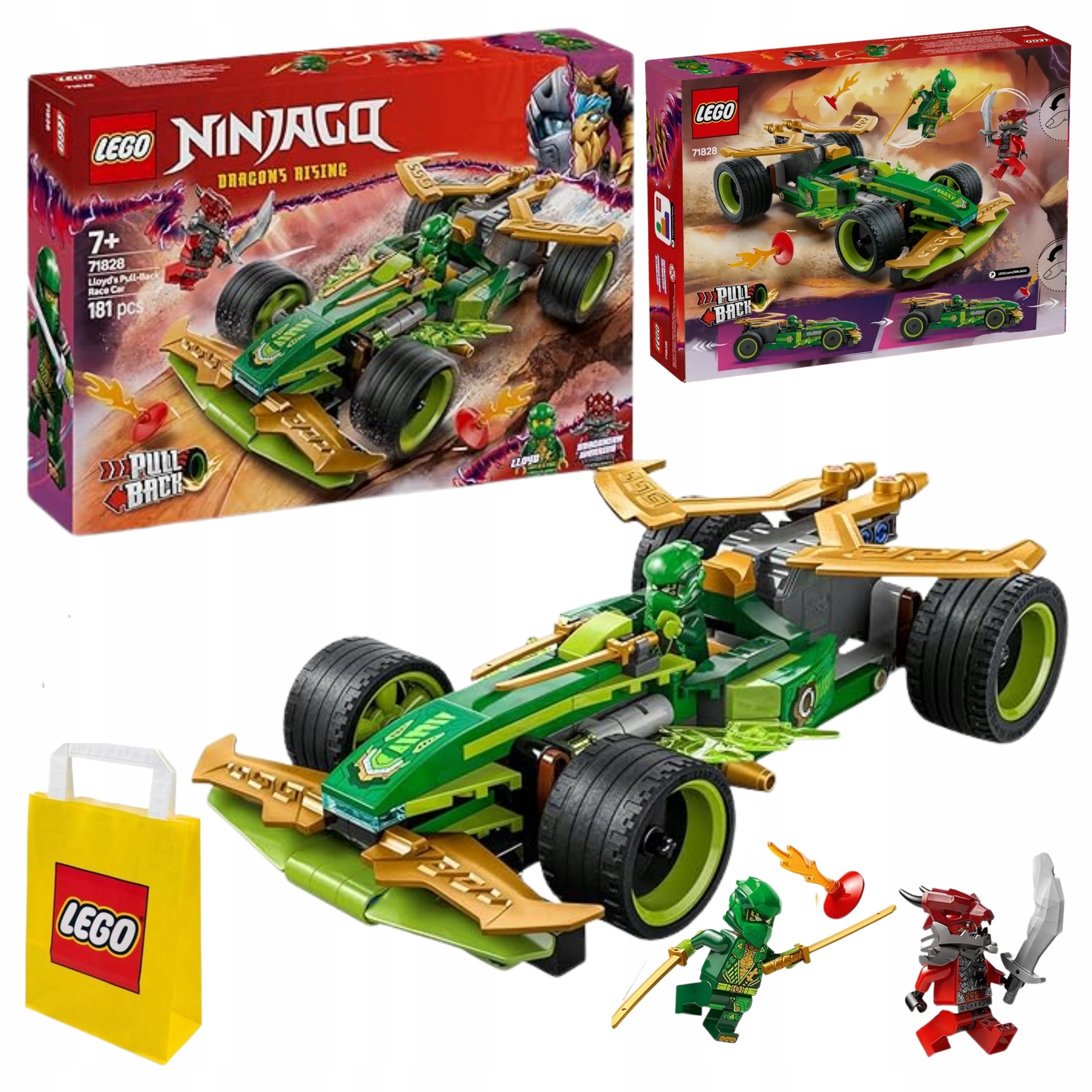 Lego 71828 Ninjago Závodní auto Lloyda Pull-Back stavebnice Lego taška