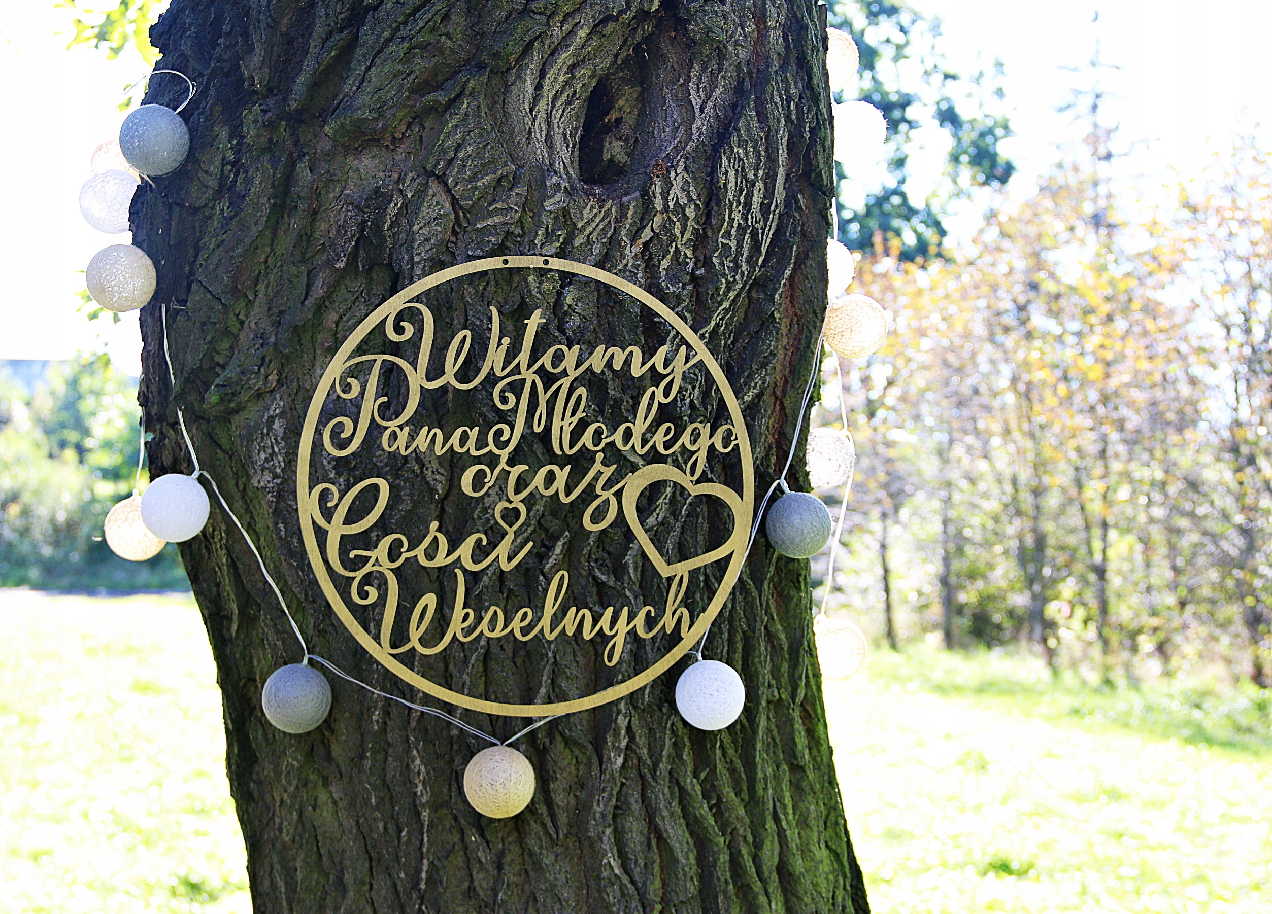 Tablica powitalna koło Pana Młodego złoty Marka inna