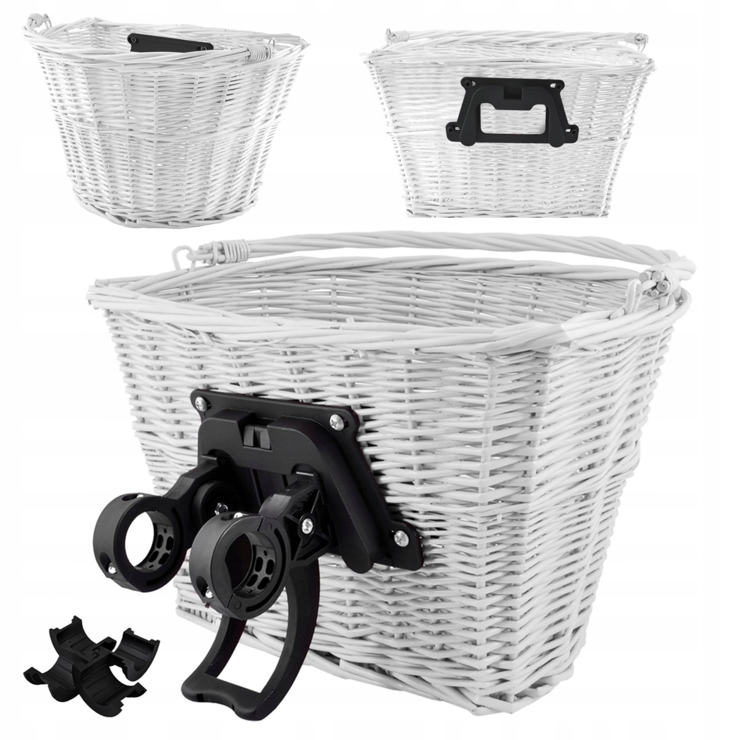 

Duży Kosz Na Rower Biały Koszyk Rowerowy Click