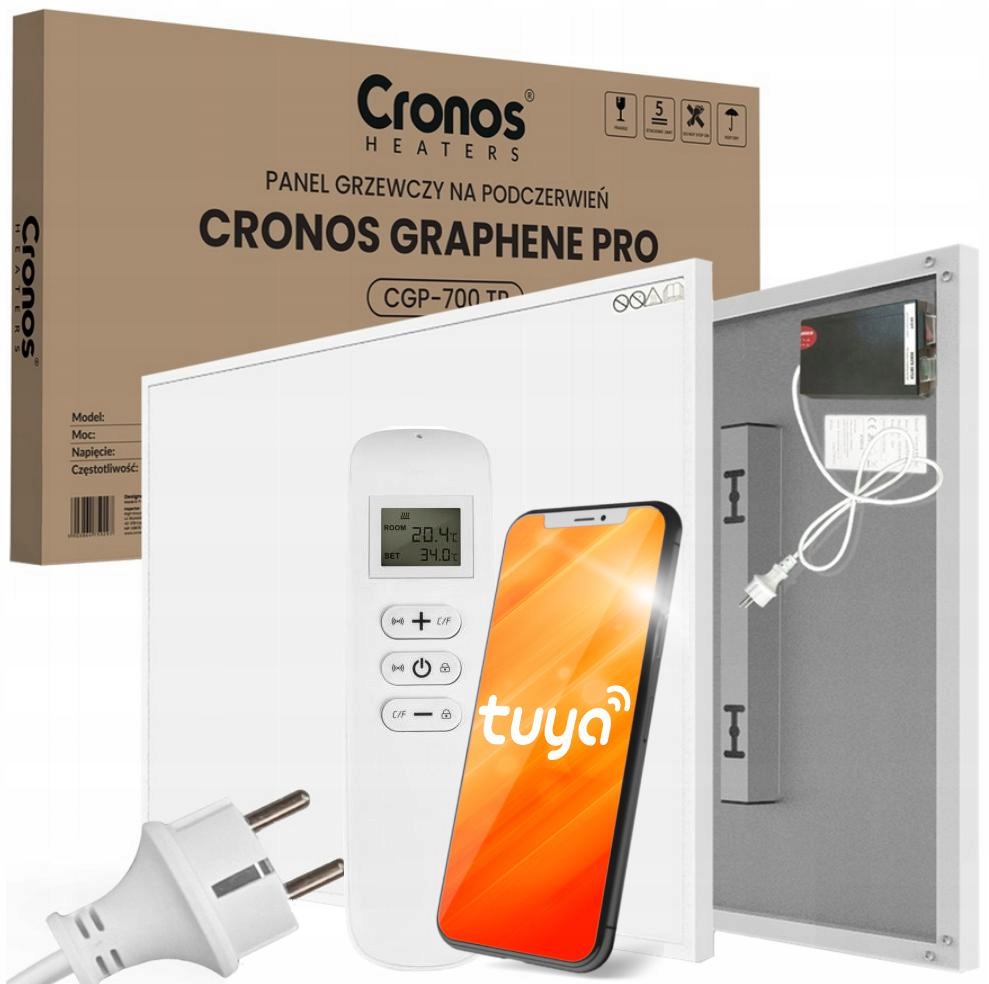 Ir vykurovací panel Cronos Graphene Pro CGP-700TWP White