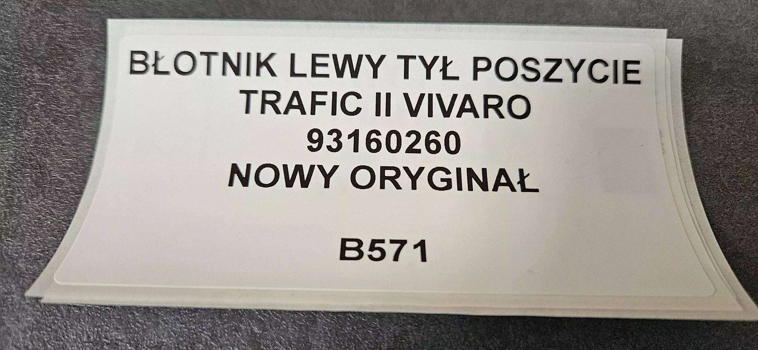 quarter rear left side Renault Trafic II (X83) 93160260