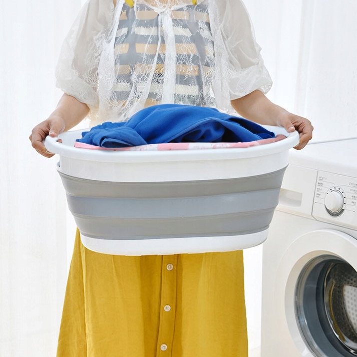 SKŁADANY KOSZ NA PRANIE SILIKONOWY MISKA SKŁADANA SILIKONOWA TURYSTYCZNA Wysokość produktu 23 cm