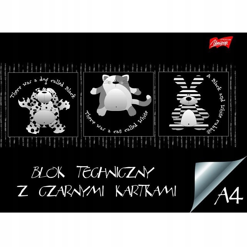 

Blok techniczny czarny A4 10kartek 180g/m2 Unipap
