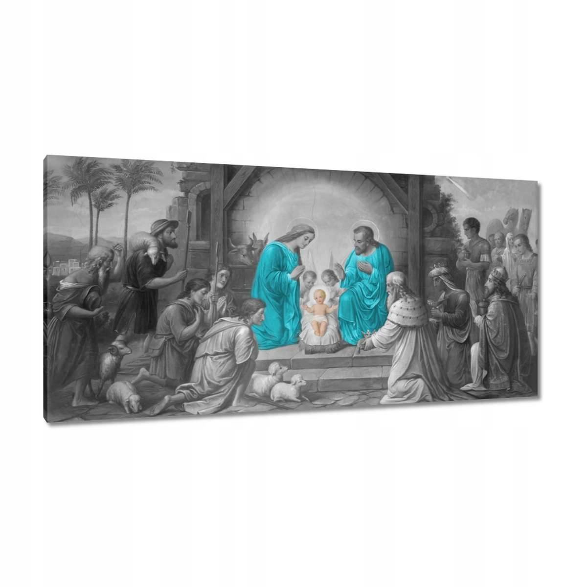 Obrazy 115x55 Svatá rodina tyrkysová
