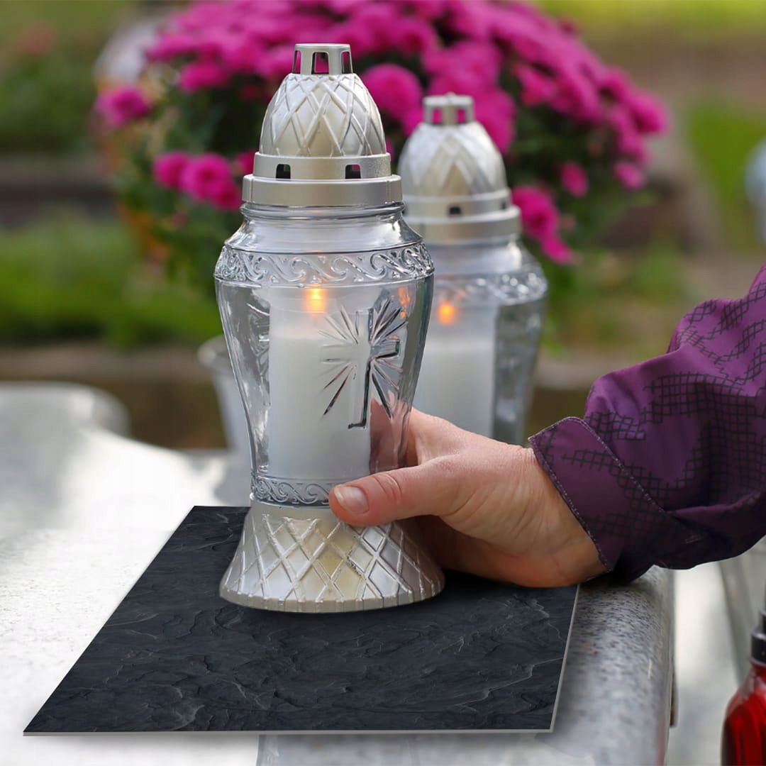 SZKLANA PODSTAWKA POD ZNICZE 60x20cm Skała 74c Szerokość produktu 20 cm