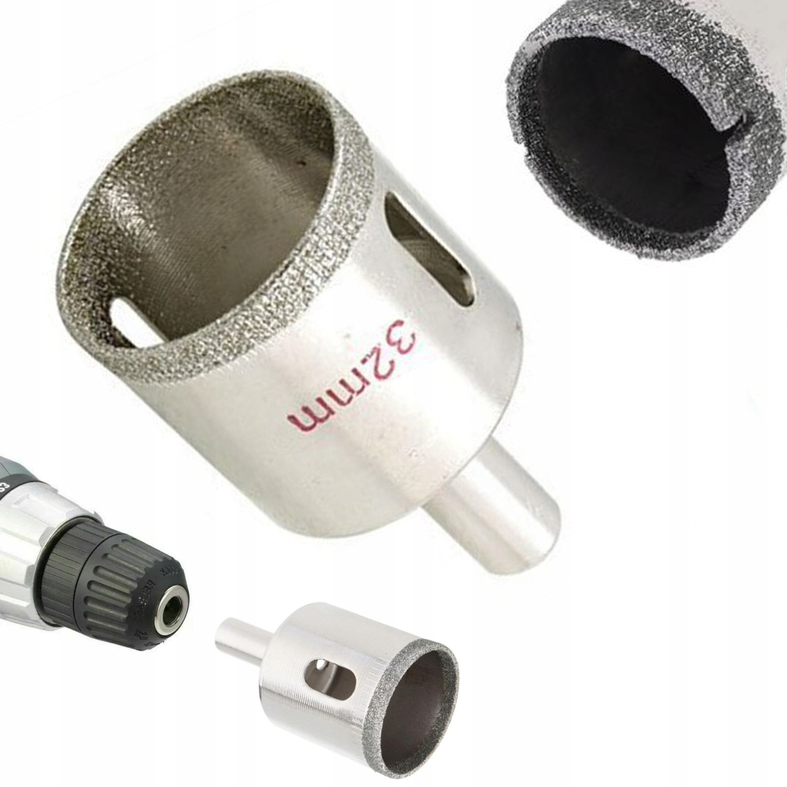 

Otwornica Diamentowa Wiertło Do Gresu Glazury 32mm