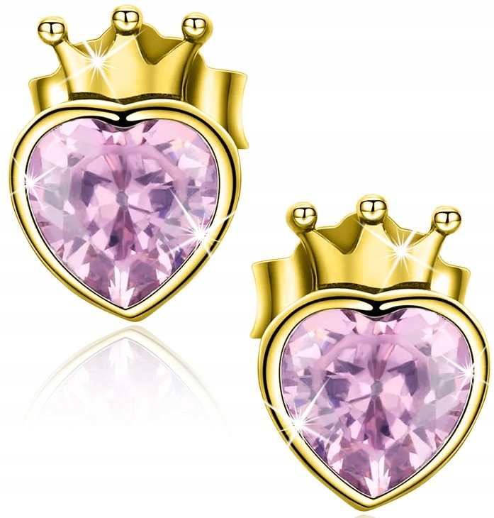 ZŁOTE KOLCZYKI 925 DLA DZIEWCZYNKI DZIECI WKRĘTKI SREBRO POZŁACANE Marka Mennica Bydgoska